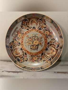 CBK Ltd 2000 Imari Style Handpainted Ceramic Charger Display Plate 10" Vintage